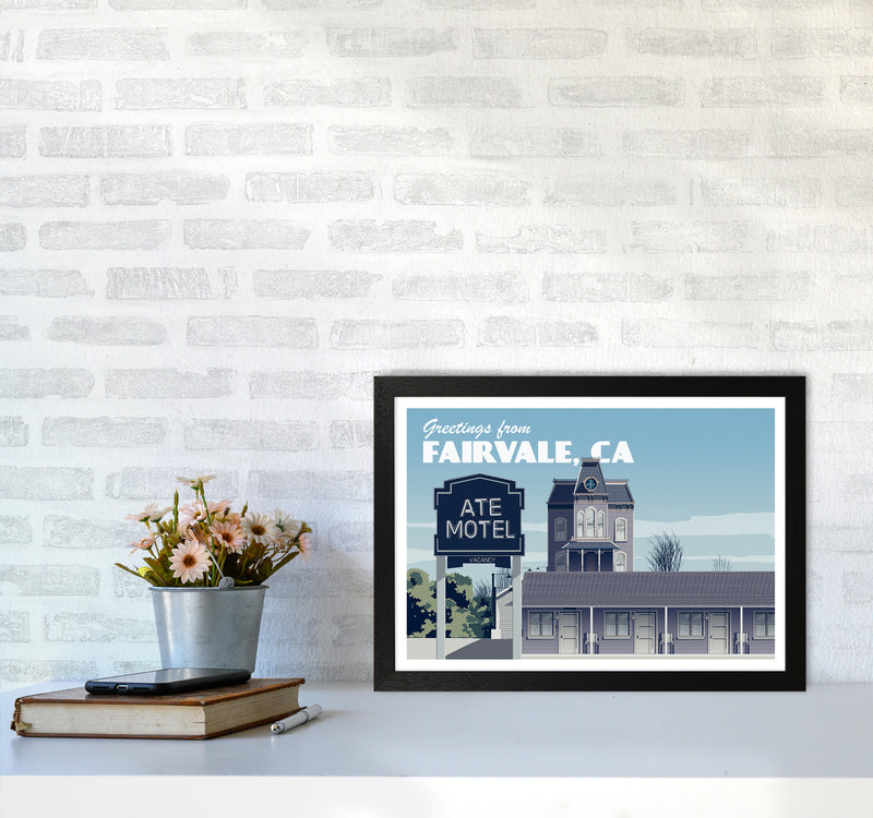Bates Motel Day Art Print by Richard O'Neill A3 White Frame