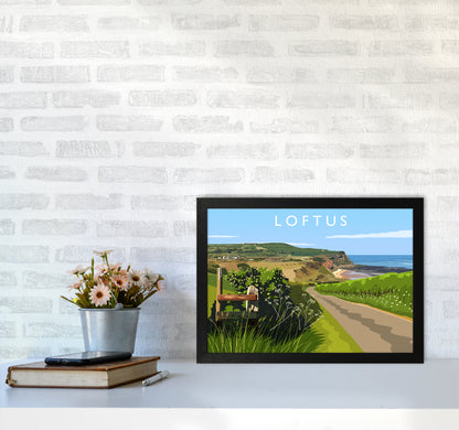 Loftus Travel Art Print by Richard O'Neill A3 White Frame