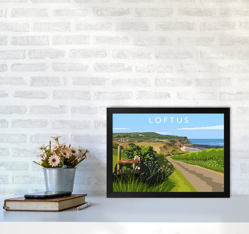 Loftus Travel Art Print by Richard O'Neill A3 White Frame