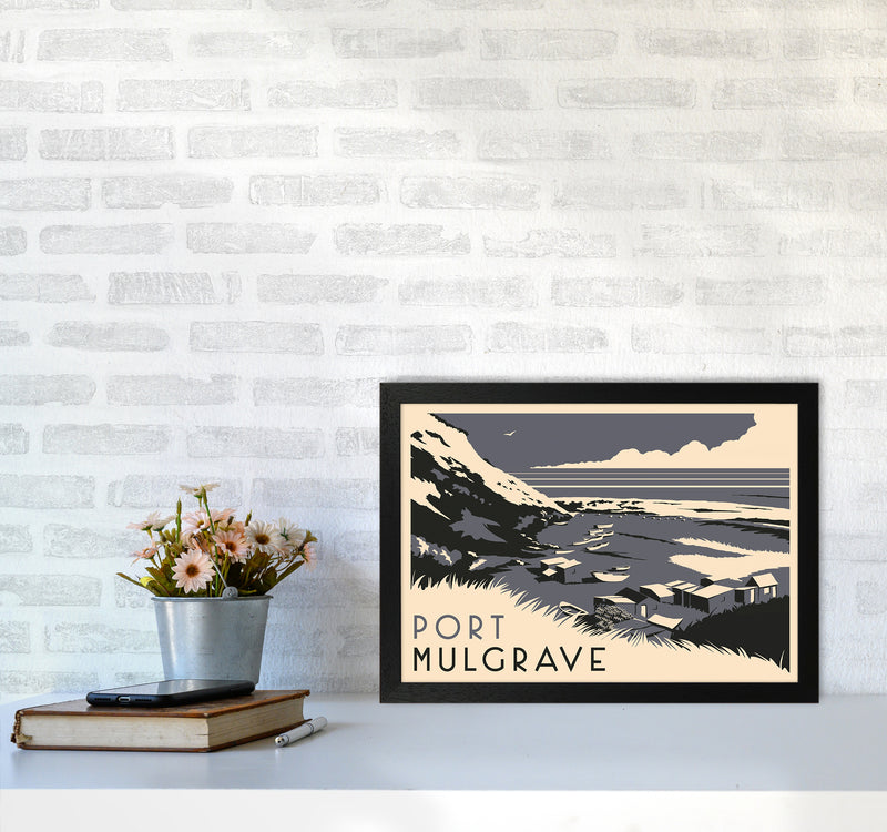 Port Mulgrave Travel Art Print by Richard O'Neill A3 White Frame