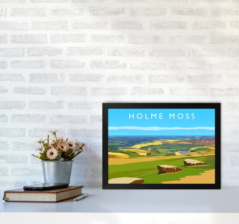 Holme Moss Travel Art Print by Richard O'Neill A3 White Frame
