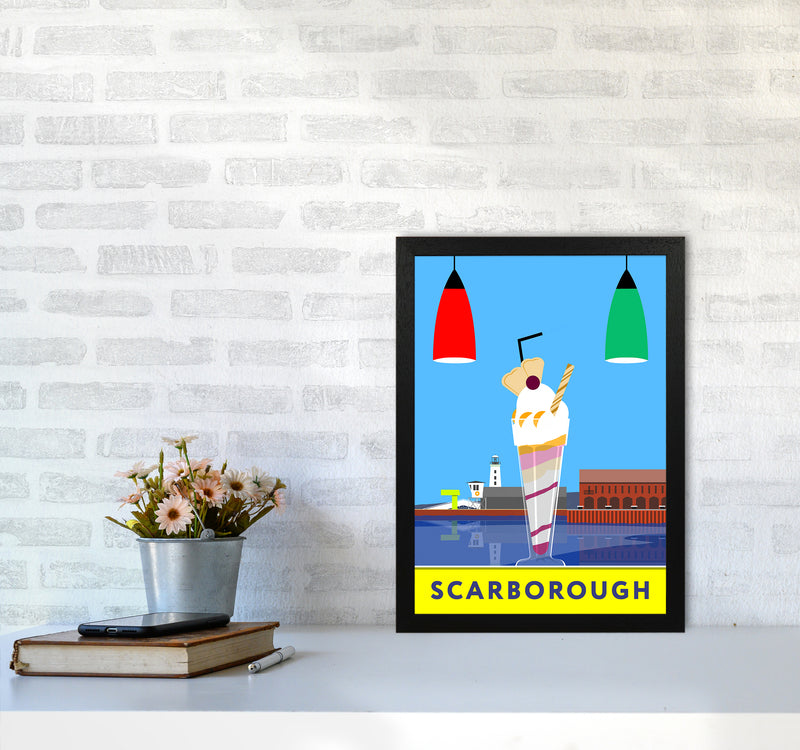 Icecream at Scarborough Travel Art Print by Richard O'Neill A3 White Frame