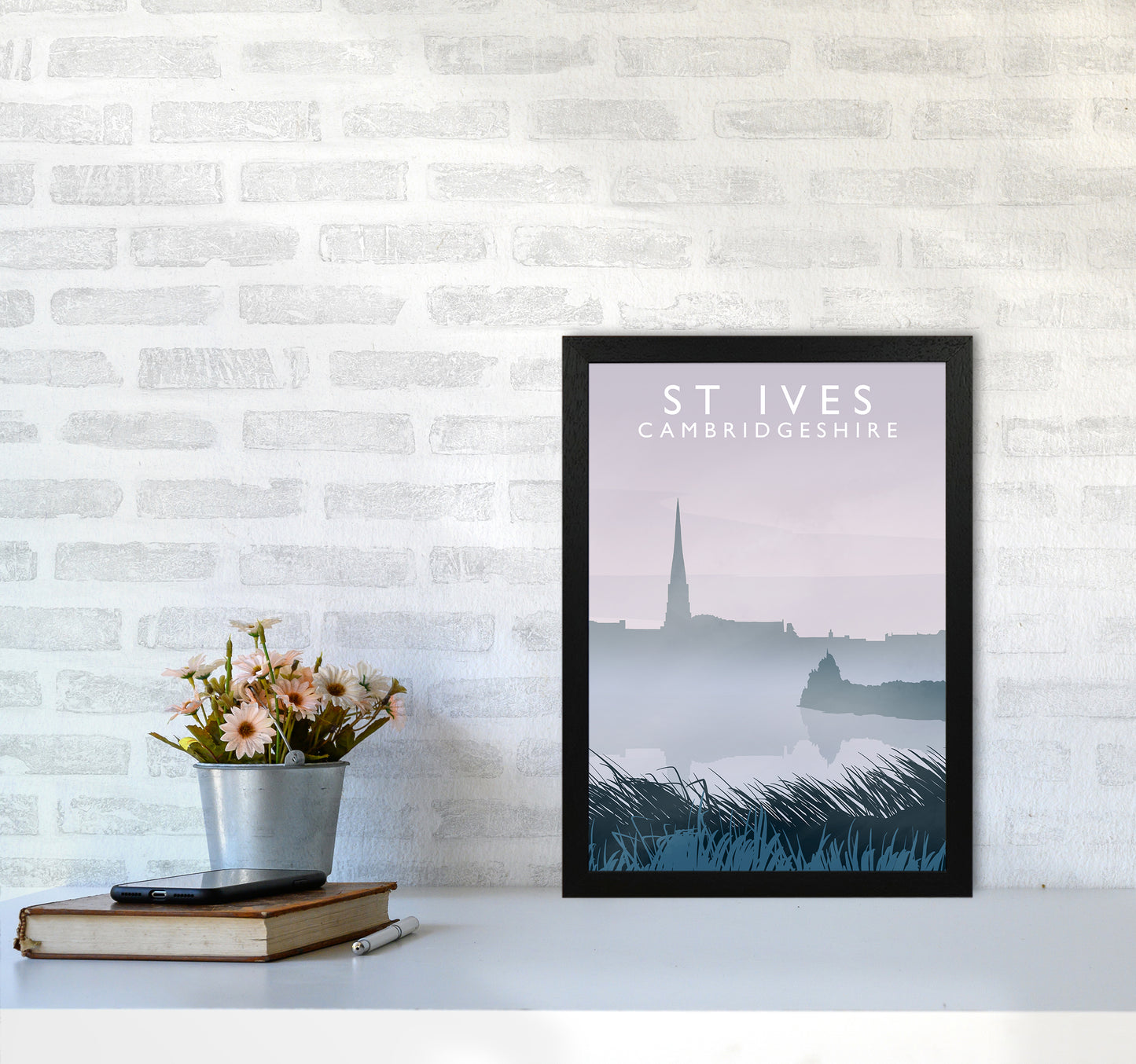 St Ives, Cambridgeshire Travel Art Print by Richard O'Neill A3 White Frame