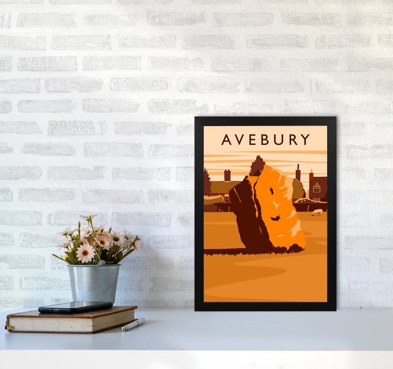 Avebury portrait Travel Art Print by Richard O'Neill A3 White Frame