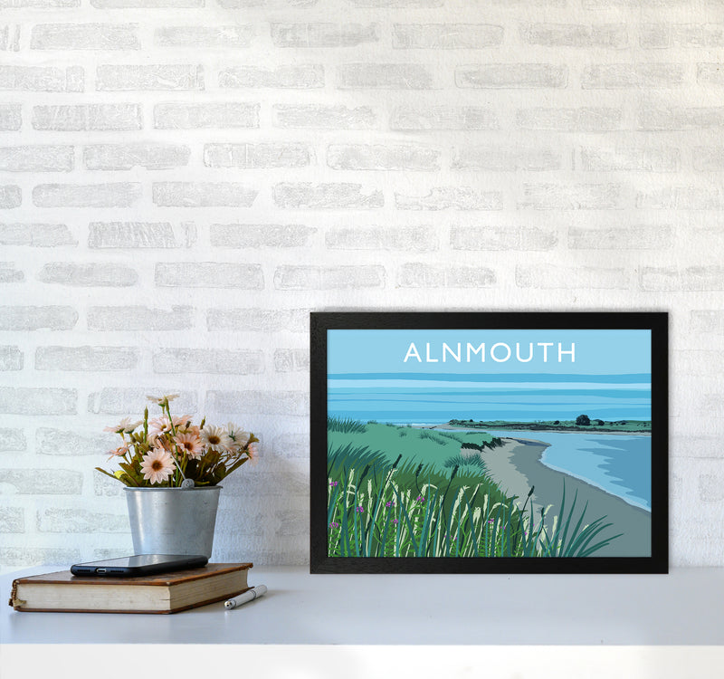 Alnmouth Travel Art Print by Richard O'Neill A3 White Frame