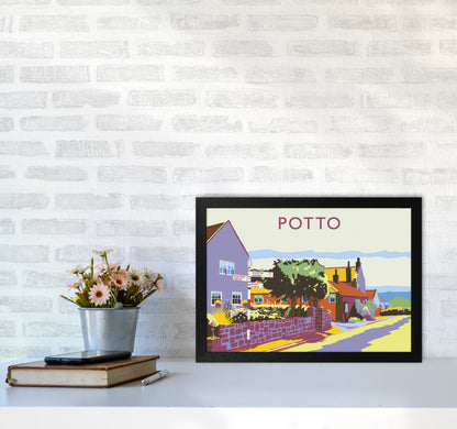 Potto Travel Art Print by Richard O'Neill A3 White Frame