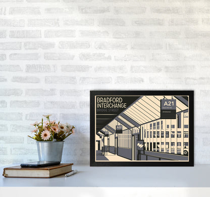 Bradford Interchange, Bridge Street Travel Art Print by Richard O'Neill A3 White Frame