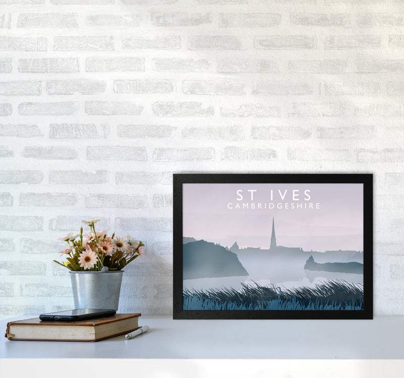 St Ives Travel Art Print by Richard O'Neill A3 White Frame