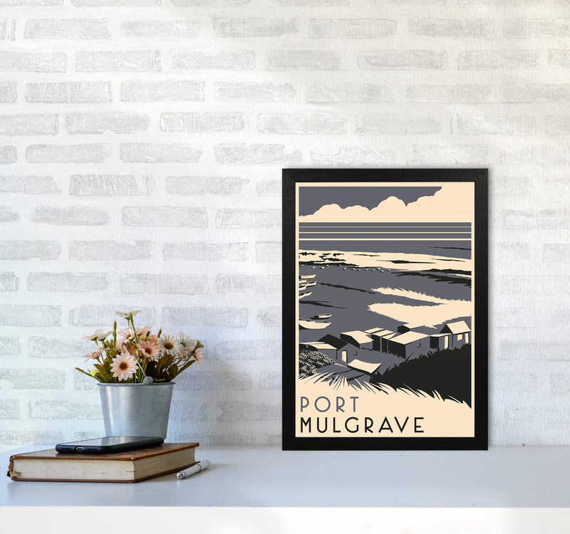 Port Mulgrave portrait Travel Art Print by Richard O'Neill A3 White Frame