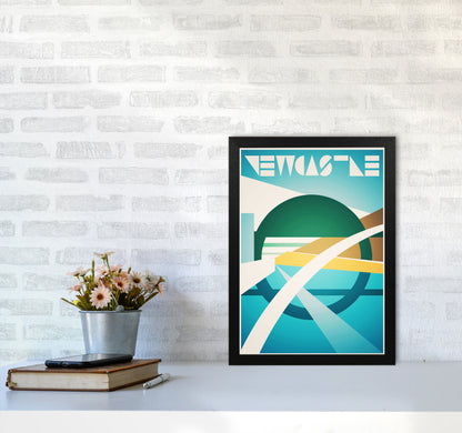 Newcastle 2 Travel Art Print by Richard O'Neill A3 White Frame