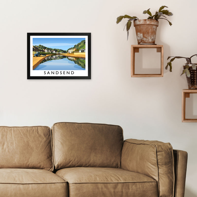 Sandsend 5 Travel Art Print by Richard O'Neill A3 White Frame