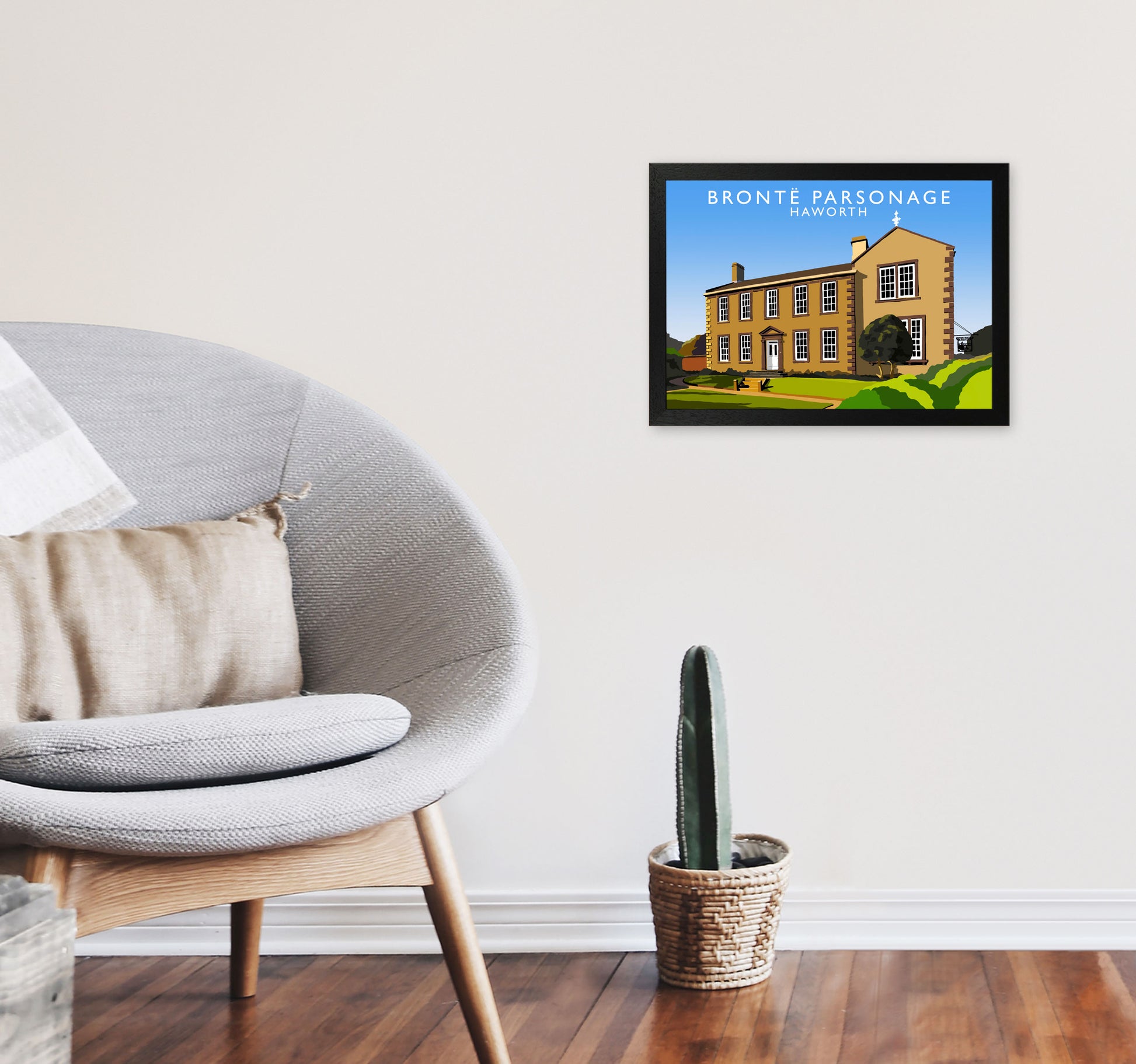 Bronte Parsonage Heworth Framed Digital Art Print by Richard O'Neill A3 White Frame