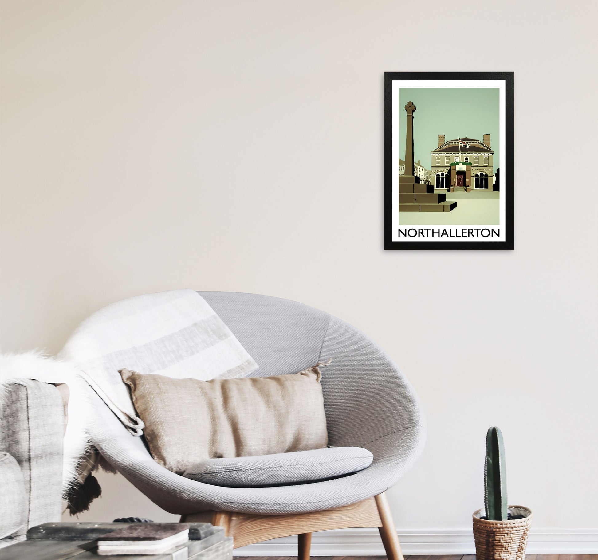 Northallerton Art Print by Richard O'Neill A3 White Frame