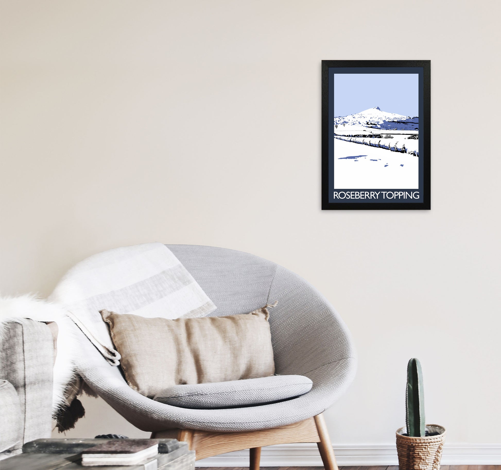 Roseberry Topping Art Print by Richard O'Neill A3 White Frame