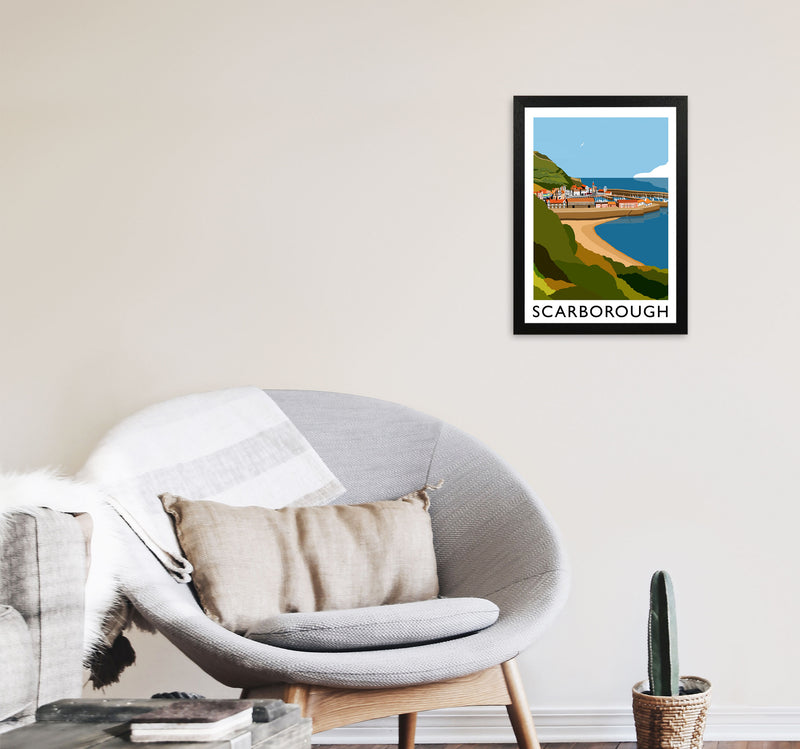 Scarborough Framed Digital Art Print by Richard O'Neill A3 White Frame