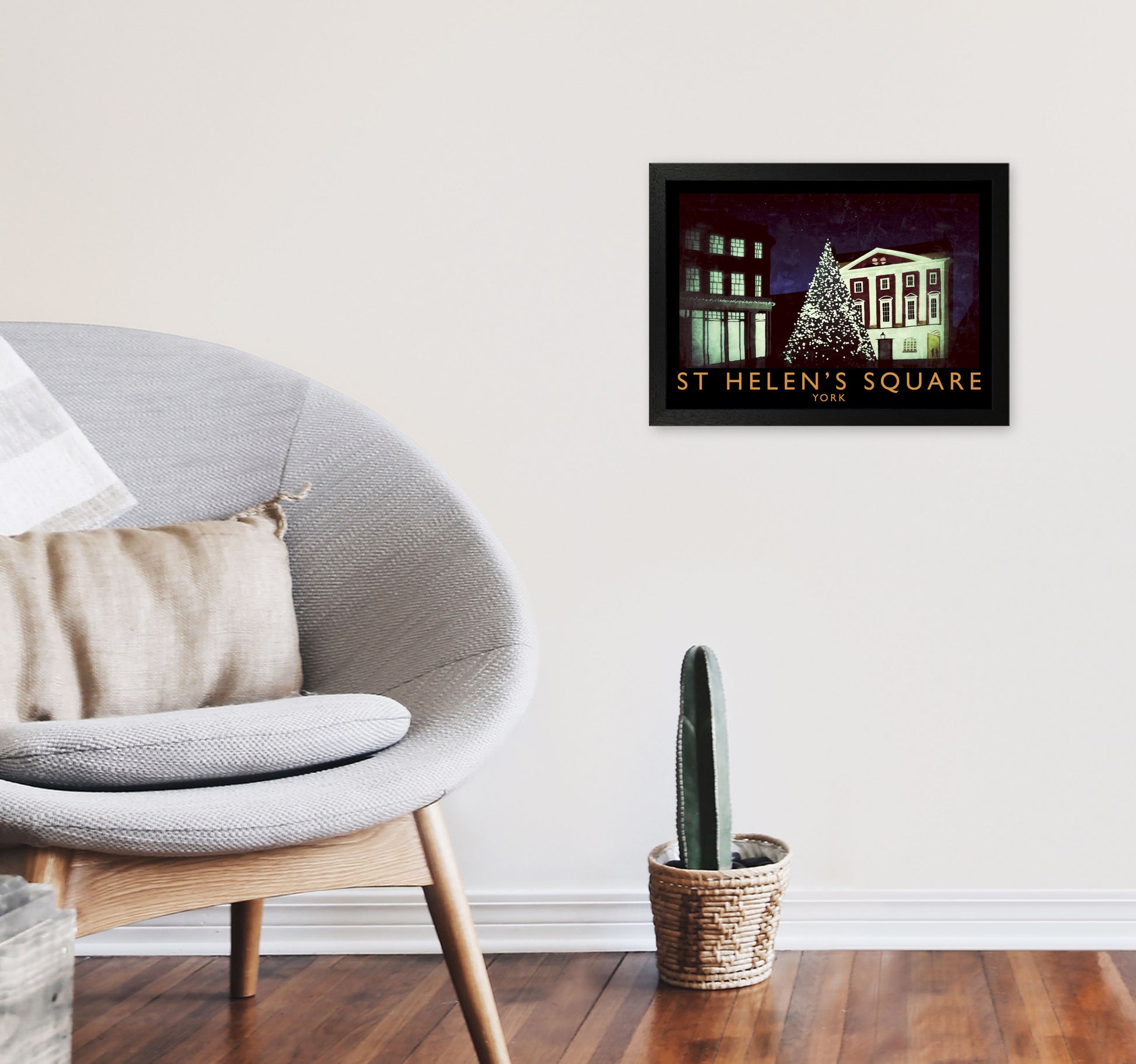 St Helen's Square Art Print by Richard O'Neill A3 White Frame