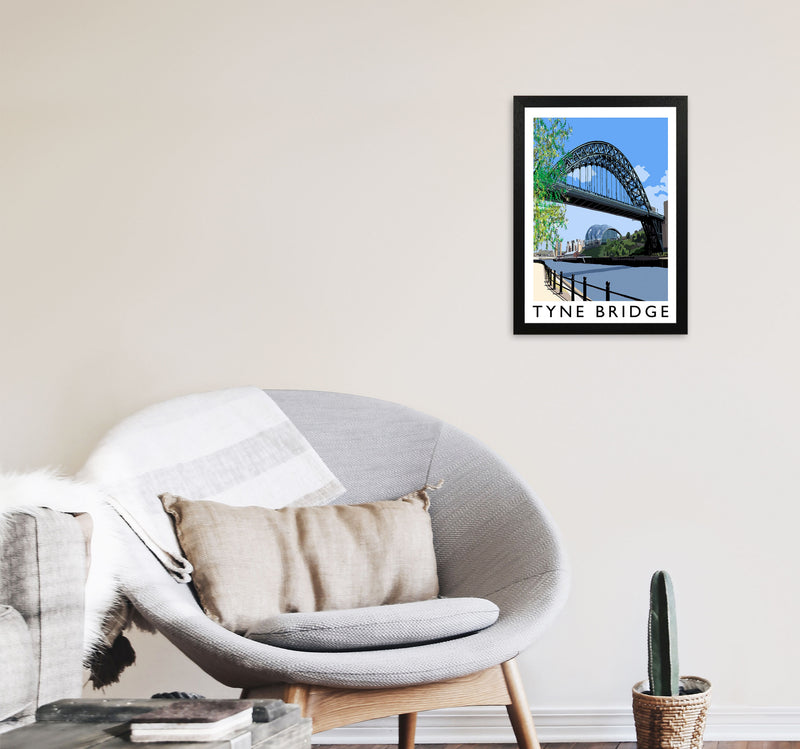 Tyne Bridge Art Print by Richard O'Neill A3 White Frame