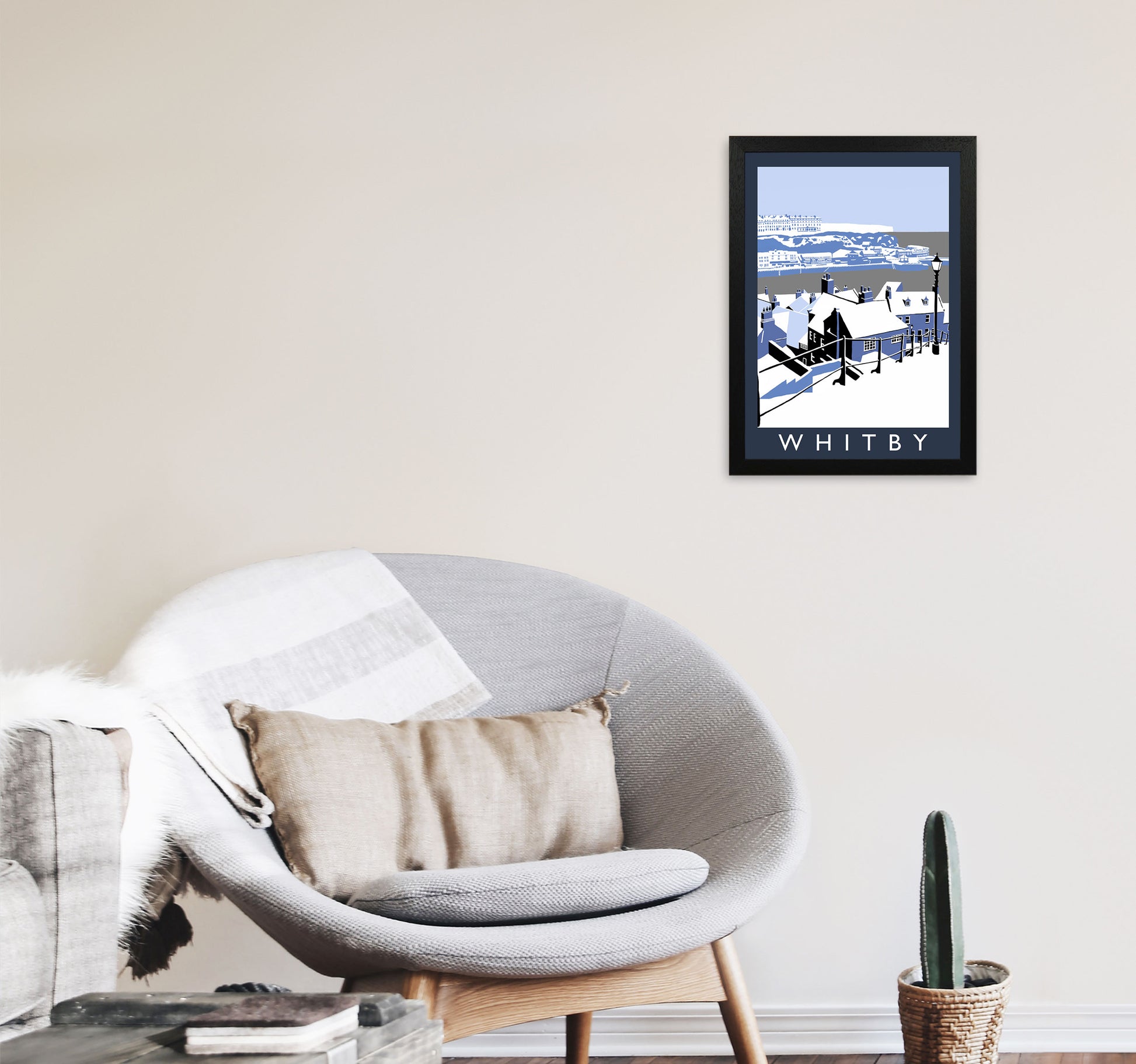Whitby Framed Digital Art Print by Richard O'Neill A3 White Frame