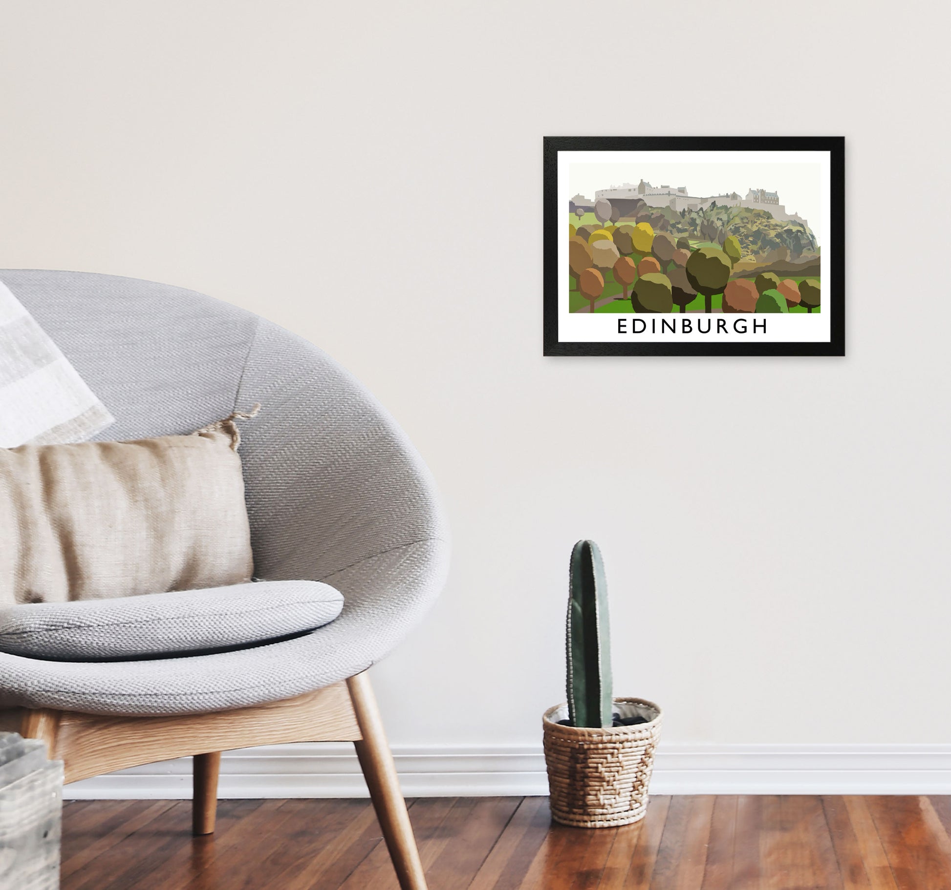 Edinburgh by Richard O'Neill A3 White Frame