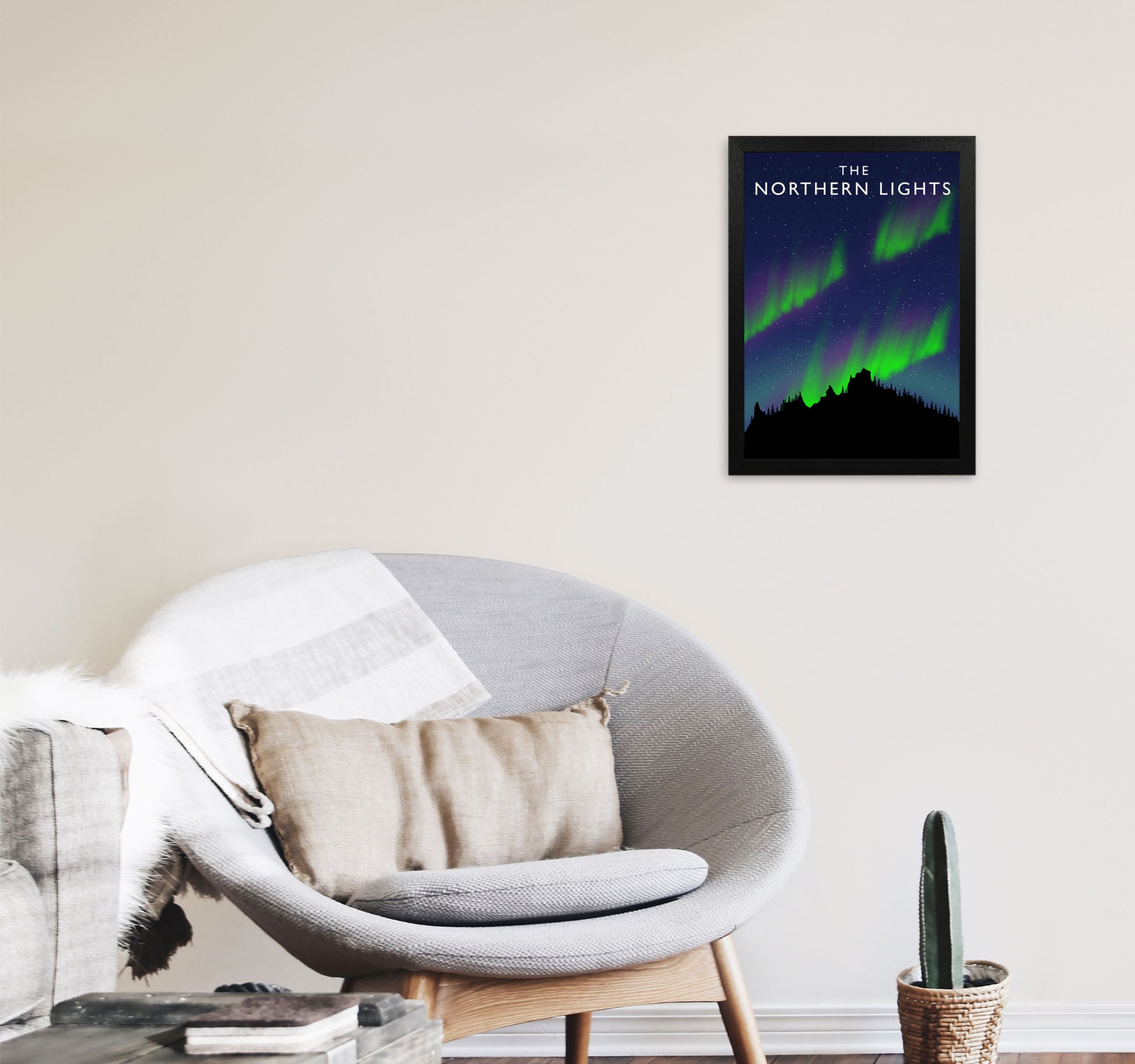 The Northen Lights by Richard O'Neill A3 White Frame