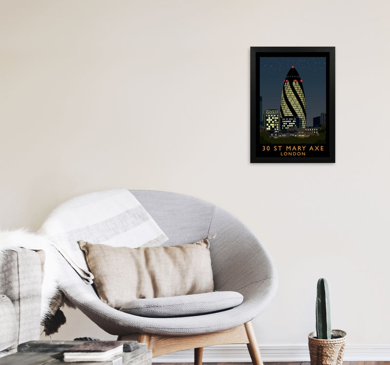 30 St Mary Axe London Travel Art Print by Richard O'Neill A3 White Frame