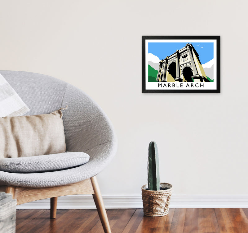 Marble Arch London Art Print by Richard O'Neill A3 White Frame