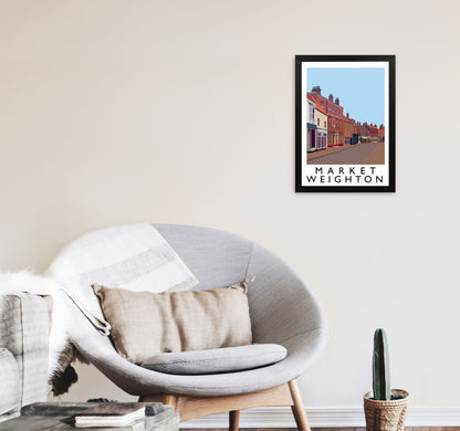 Market Weighton by Richard O'Neill Yorkshire Art Print, Vintage Travel Poster A3 White Frame