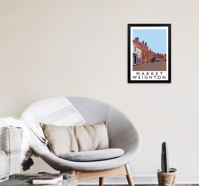 Market Weighton by Richard O'Neill Yorkshire Art Print, Vintage Travel Poster A3 White Frame