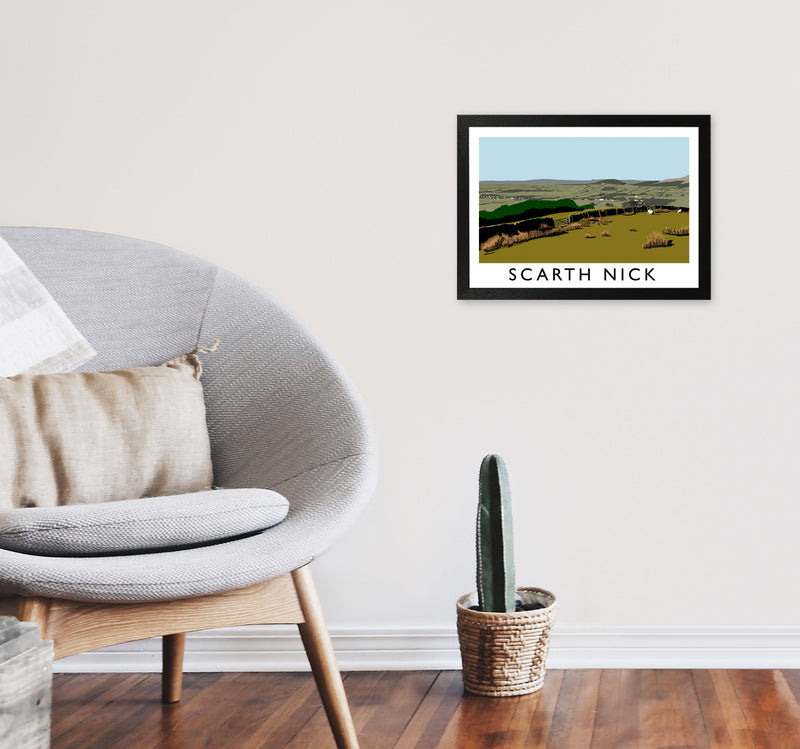 Scarth Nick by Richard O'Neill Yorkshire Art Print, Vintage Travel Poster A3 White Frame