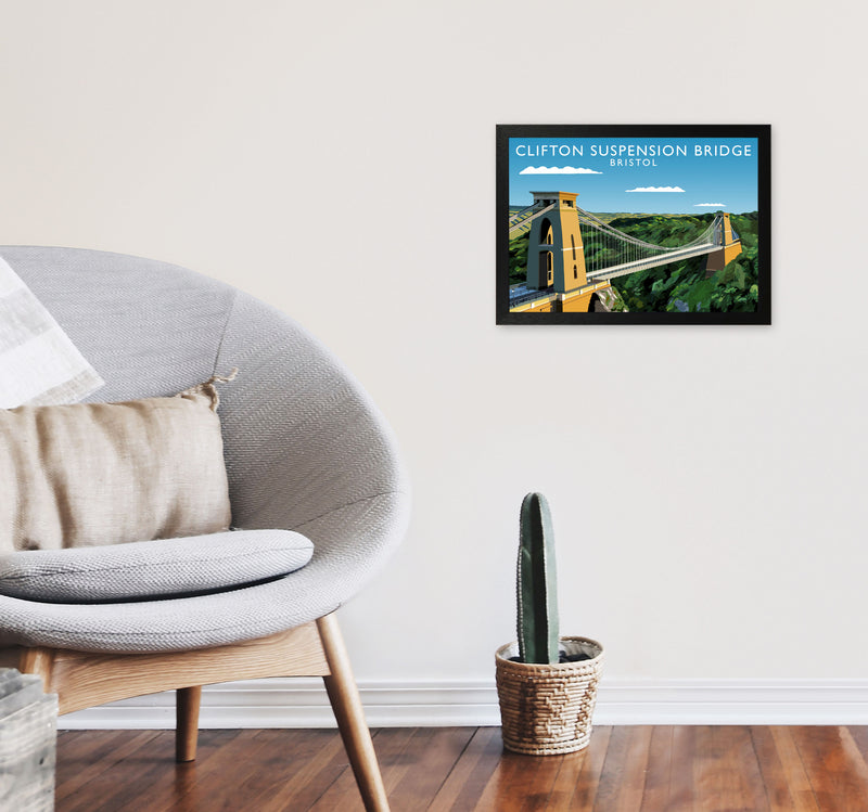 Clifton Suspension Bridge Bristol Framed Art Print by Richard O'Neill A3 White Frame