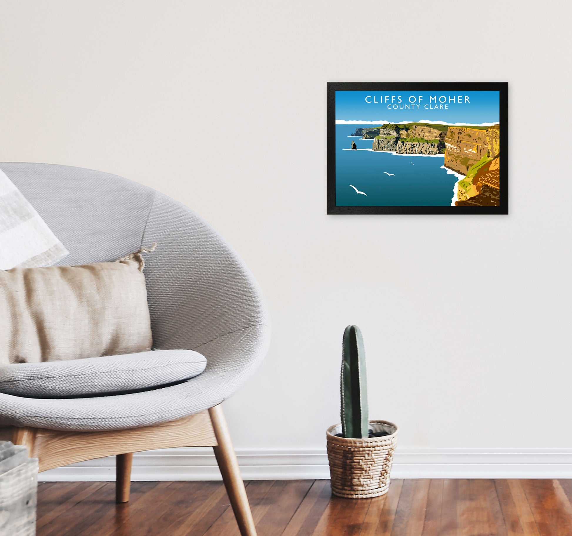 Cliffs Of Moher by Richard O'Neill A3 White Frame
