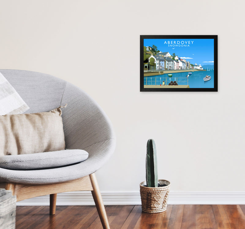 Aberdovey Snowdonia Framed Digital Art Print by Richard O'Neill A3 White Frame