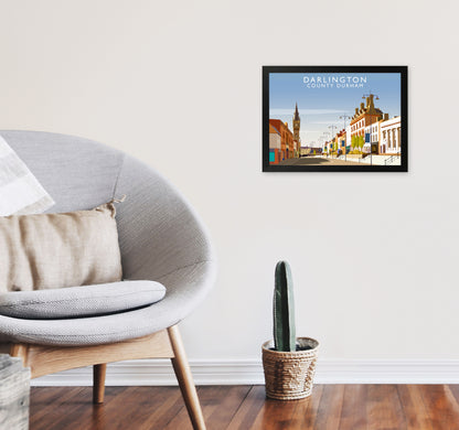 Darlington (Landscape) by Richard O'Neill A3 White Frame