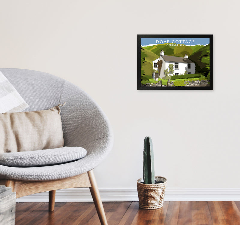 Dove Cottage (Landscape) by Richard O'Neill A3 White Frame