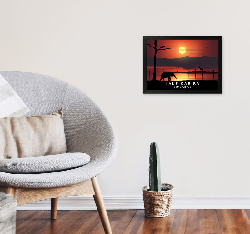 Lake Kariba Zimbabwe Framed Digital Art Print by Richard O'Neill A3 White Frame