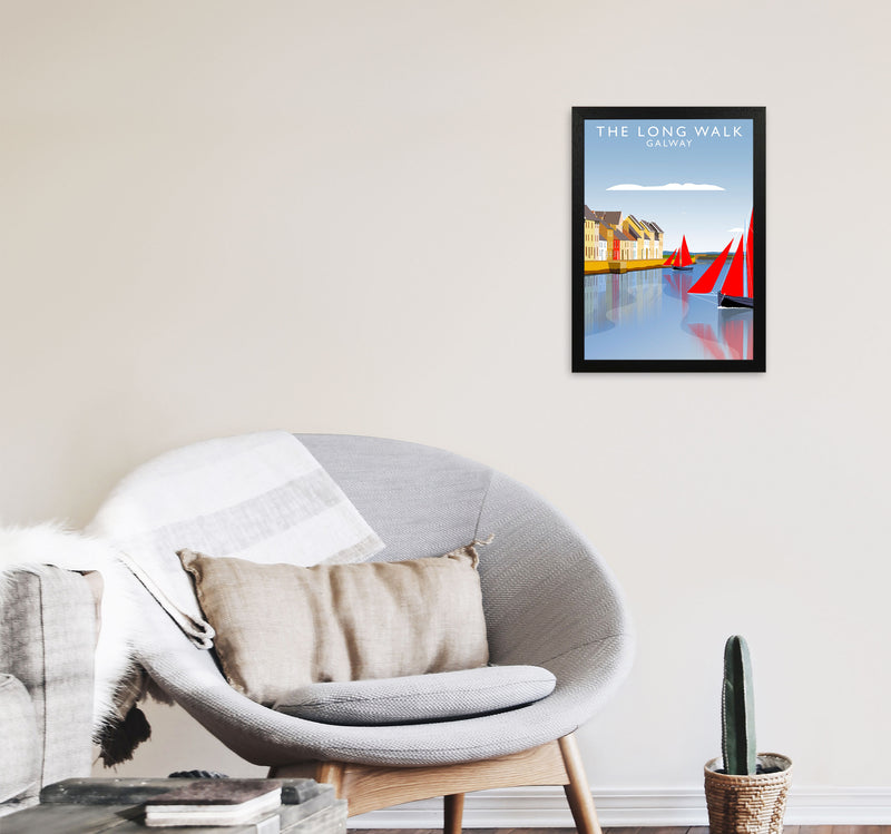 The Long Walk Galway Art Print by Richard O'Neill A3 White Frame