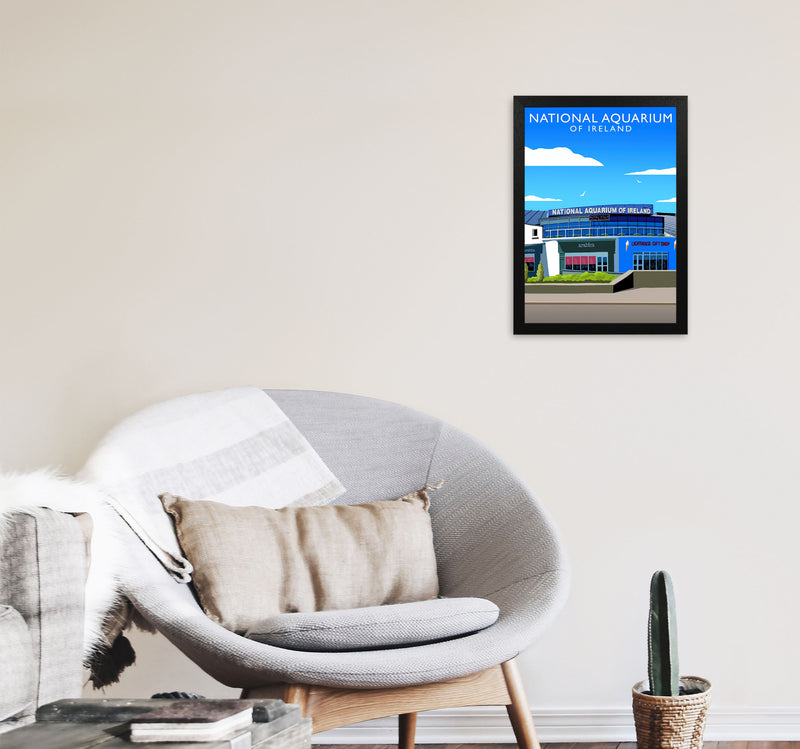 National Aquarium Ireland (Portrait) by Richard O'Neill A3 White Frame