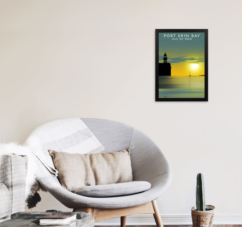 Port Erin Bay Isle of Man Art Print by Richard O'Neill A3 White Frame