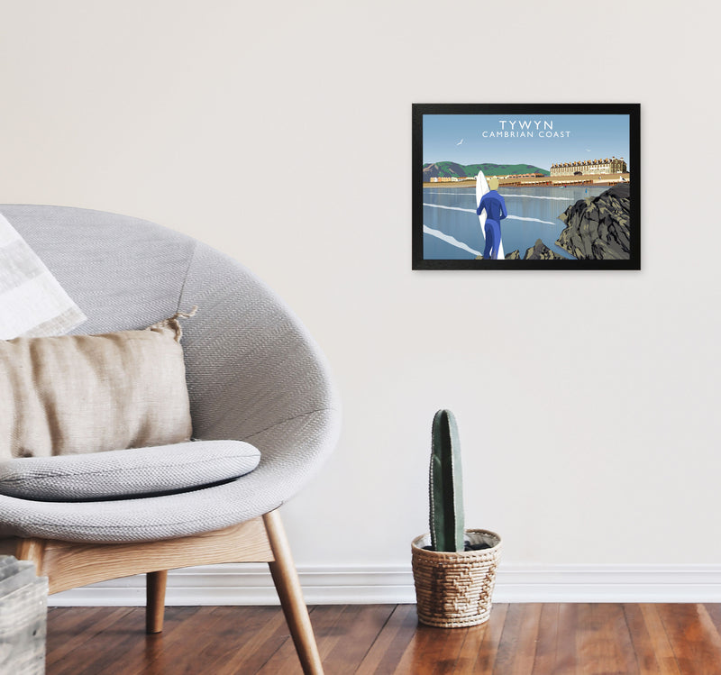 Tywyn Cambrian Coast Framed Digital Art Print by Richard O'Neill A3 White Frame