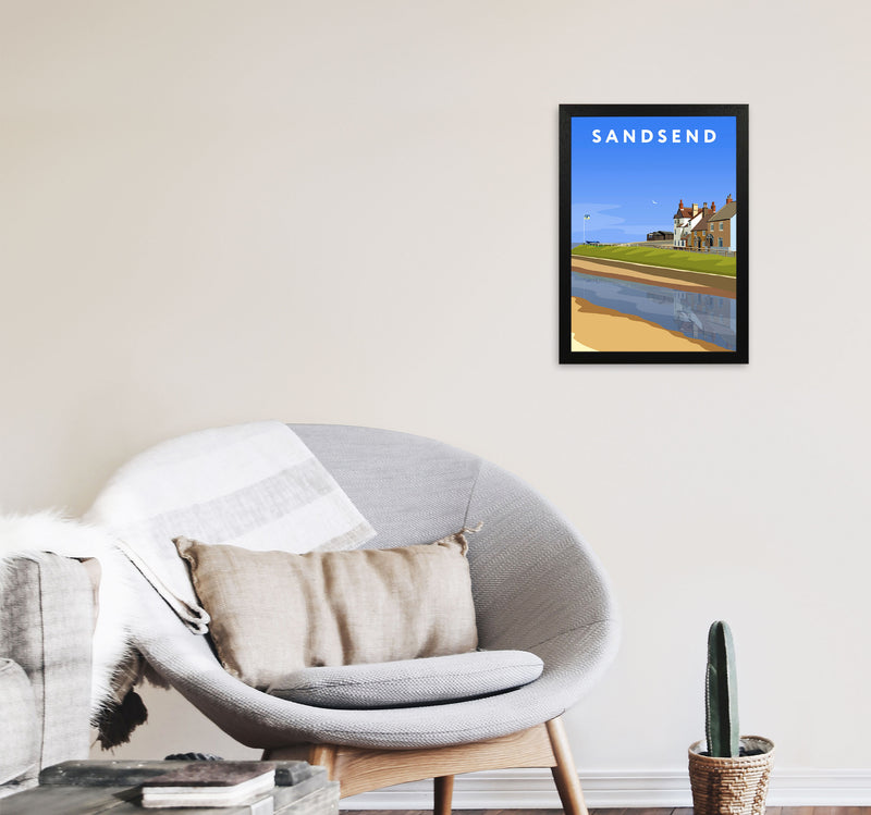 Sandsend3 Portrait by Richard O'Neill A3 White Frame