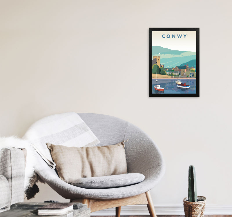 Conwy Art Print by Richard O'Neill A3 White Frame