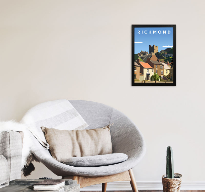 Richmond Travel Art Print by Richard O'Neill, Framed Wall Art A3 White Frame