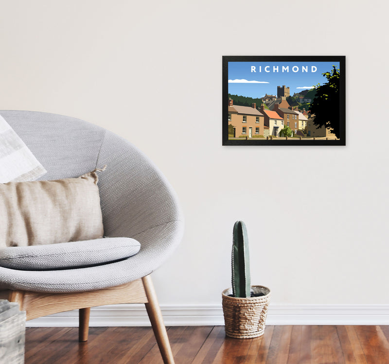 Richmond Travel Art Print by Richard O'Neill, Framed Wall Art A3 White Frame