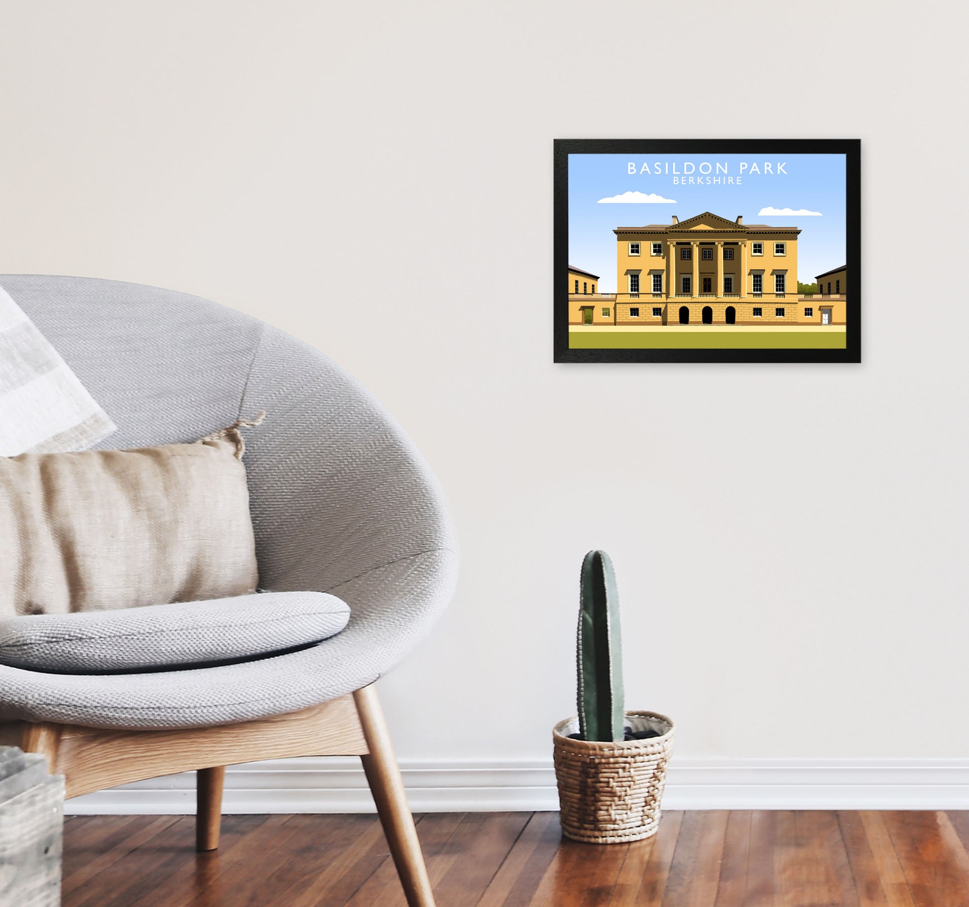 Basildon Park by Richard O'Neill A3 White Frame