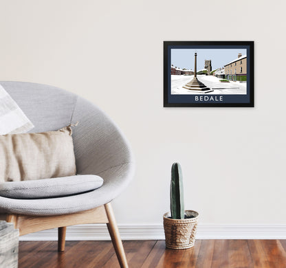 Bedale In Snow by Richard O'Neill A3 White Frame