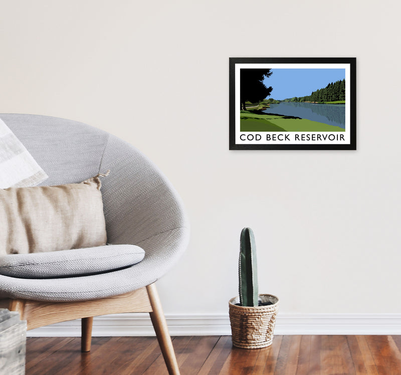 Cod Beck Reservoir by Richard O'Neill A3 White Frame