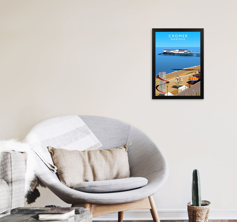Cromer Norfolk Framed Digital Art Print by Richard O'Neill A3 White Frame