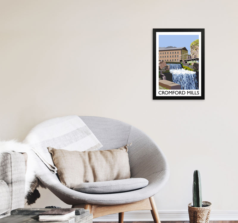 Cromford Mills Portrait by Richard O'Neill A3 White Frame