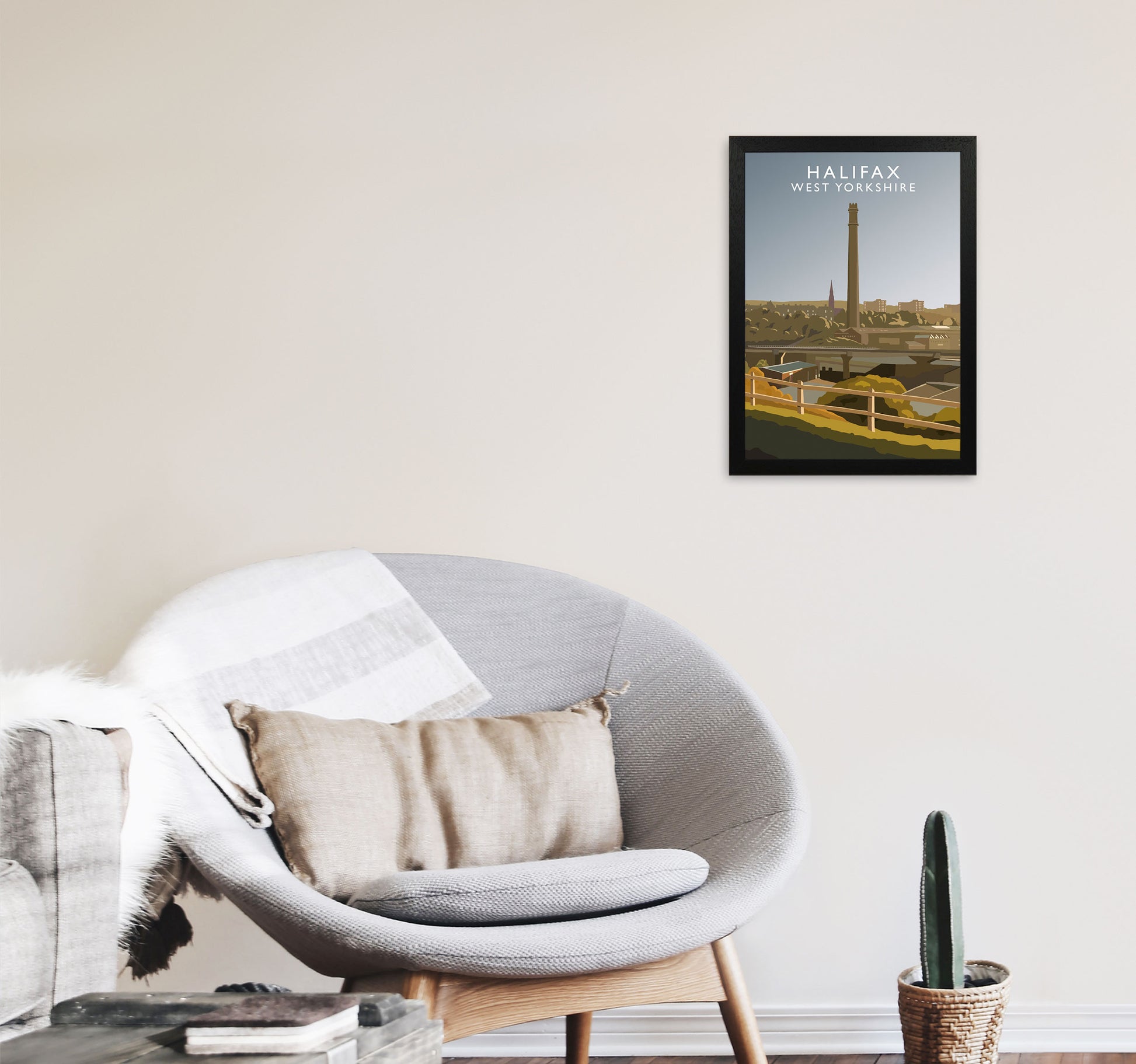 Halifax West Yorkshire Framed Digital Art Print by Richard O'Neill A3 White Frame