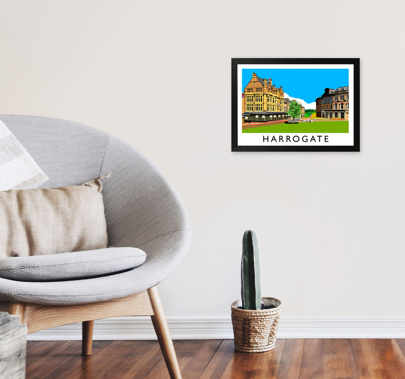 Harrogate Travel Art Print by Richard O'Neill, Framed Wall Art A3 White Frame